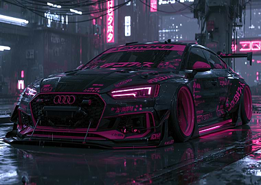 Cyberpunk Audi RS5 in Neon City