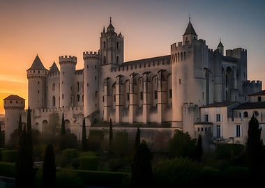 Palace of the Popes at Sunset