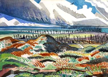 Ruined Country, Old Battlefield, Vimy, near La Folie Wood by Paul Nash WW1 Historical Painting
