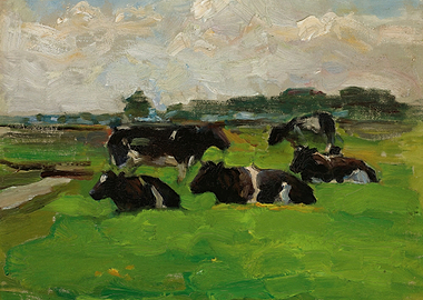 Cows in a Green Field