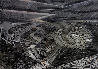 After an Advance by Paul Nash WW1 Trenches Historical Art