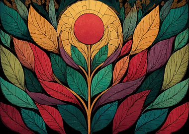Art Nouveau Floral Illustration