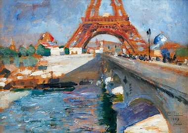 Carl Larsson, 'The Eiffel Tower under construction' (1888)