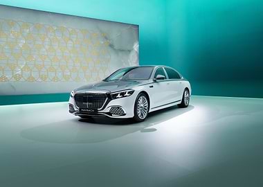 Maybach Sedan in a Modern Showroom