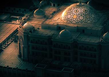 Grand Palace Dome at Sunset