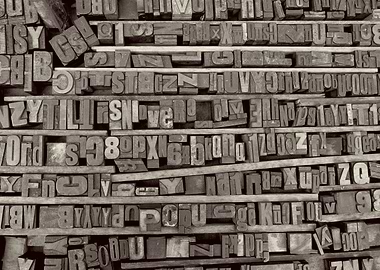 Vintage Letterpress Printing Blocks