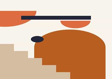 Abstract Geometric Shapes in Earth Tones