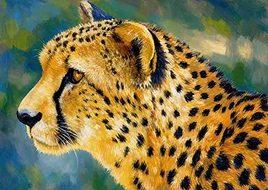 Cheetah Portrait Painting