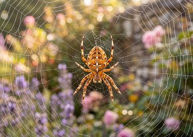 Spider on a Dewy Web