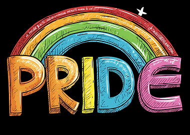 Pride Rainbow Text Art