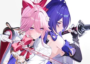 Honkai Star Rail Evanescia and Acheron