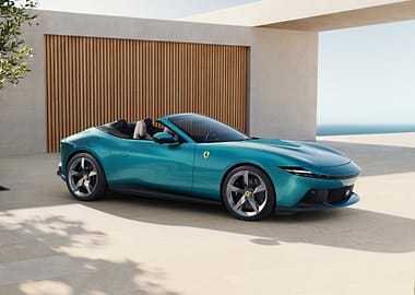 Teal Ferrari Roma Spider Convertible