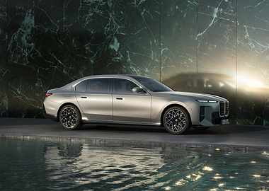 BMW i7 Luxury Sedan by Water