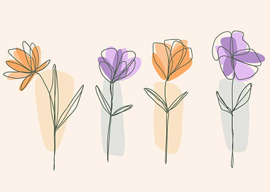 Minimalist Floral Line Art