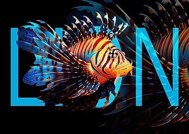 Lionfish with Blue Text
