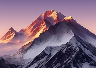 Majestic Mountain Peaks at Sunrise