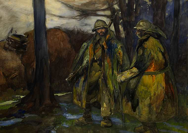 French Infantrymen Wearing Camouflage by Eugène-Louis Gillot WW1 Historical Painting