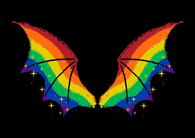 Rainbow Pride Bat Wings