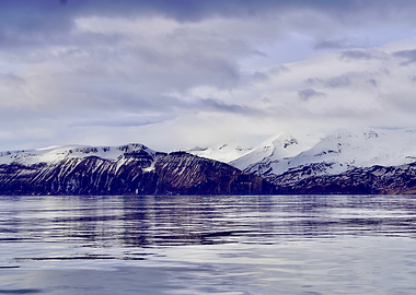 Iceland snow-capped mountains