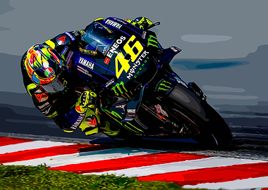 Valentino Rossi Yamaha Motorcycle Race