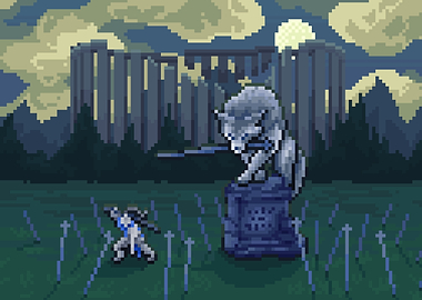 Pixel Art Artorias and Sif
