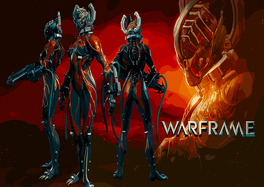 Warframe Characters and Logo