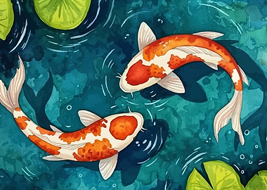 Koi Fish Swimming in Water