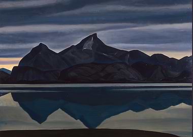 Mountain Lake Reflection at Dusk