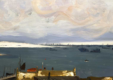 Long Hope, 1917 Orkney by John Lavery WW1 Historical Painting