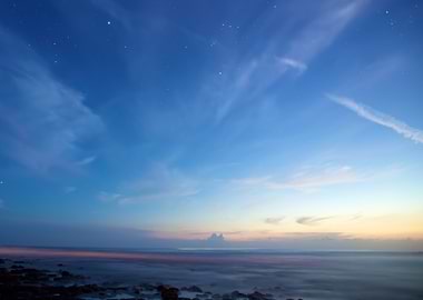 Twilight Sky Over Rocky Coastline