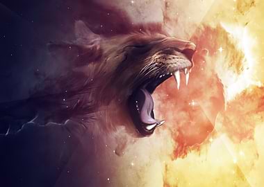 Roaring Lion in Cosmic Nebula