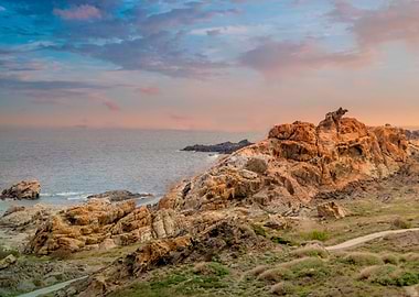 Rocky Coastline at Sunset