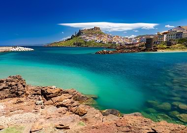 Coastal Town with Turquoise Waters, Castelsardo