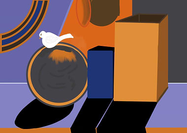Abstract Still Life with Bird