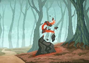 Misty Forest Pixel Art