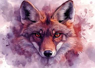 Watercolor Fox Portrait