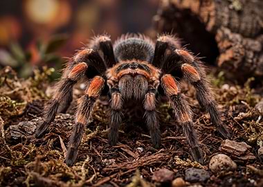Mexican Redknee Tarantula Close-up