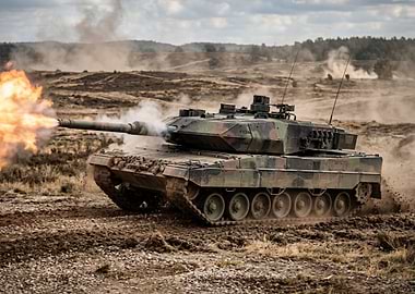 Tank Firing in a Field