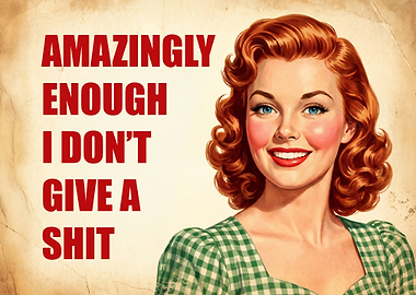 Retro Woman 'I Don't Give a Shit'
