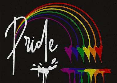 Paint Splash Gay Pride Rainbow and Hearts