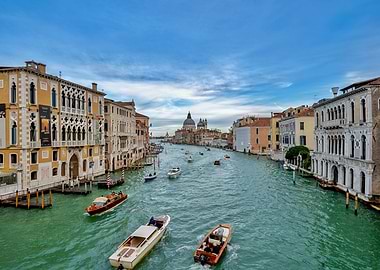 Venice Grand Canal with Boats