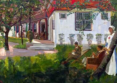 The Qmaac Convalescent Home, Le Touquet, 1919 by John Lavery WW1 Historical Painting