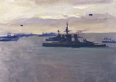 The Firth of Forth Wind, 1917 by John Lavery WW1 Historical Painting