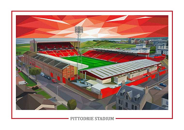 Pittodrie Stadium Geometric Art