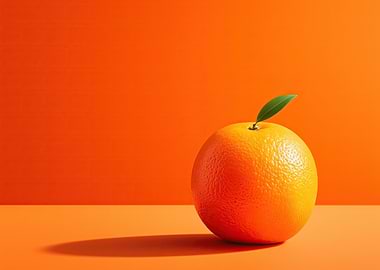 Orange with a Leaf