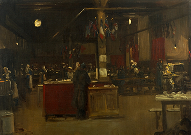 The Women's Emergency Canteen, Gare du Nord, Paris, 1919 by John Lavery WW1 Historical Painting