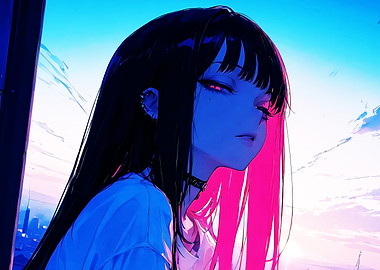 Anime Girl with Pink Hair