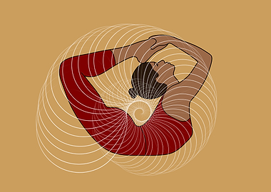Yoga Bow Pose with Spiral Effect