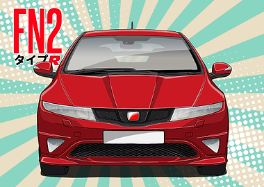 Red Honda Civic Type R FN2
