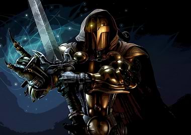 Warrior with Sword and Mask